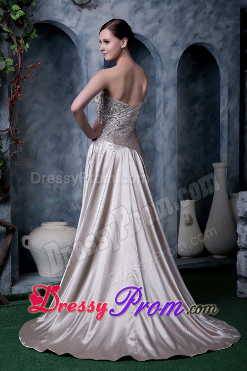 Brush Train Beaded Grey Prom Gown Dress in North Yorkshire