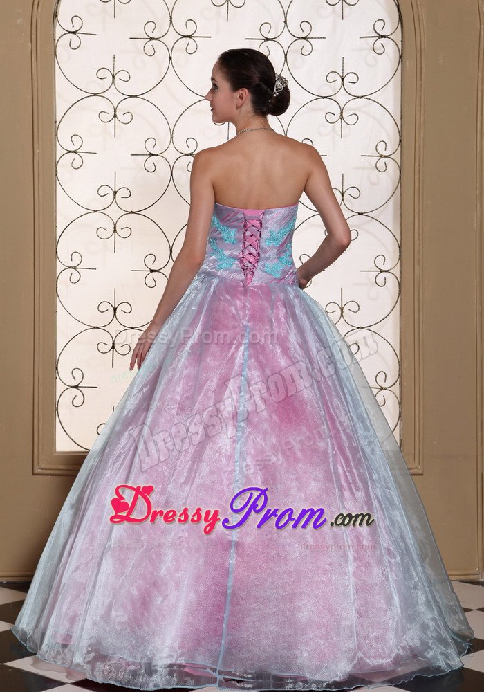 fort Collins CO Light Blue a Line Appliqued Quinceanera Gowns