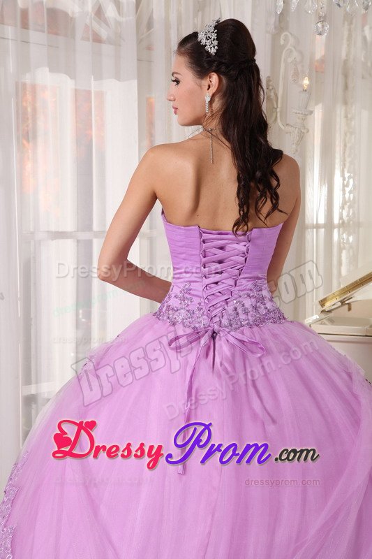 Appliques Accent Tulle Quinceanera Gown Dresses in Lavender
