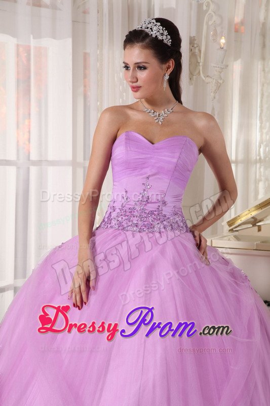Appliques Accent Tulle Quinceanera Gown Dresses in Lavender