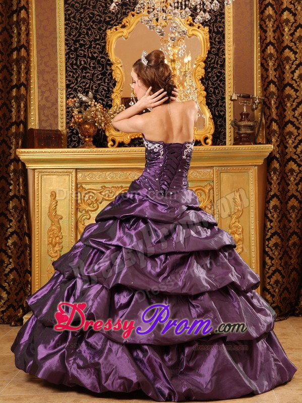 Appliques and Pick ups Accent Sweetheart Purple Quinces Dresses