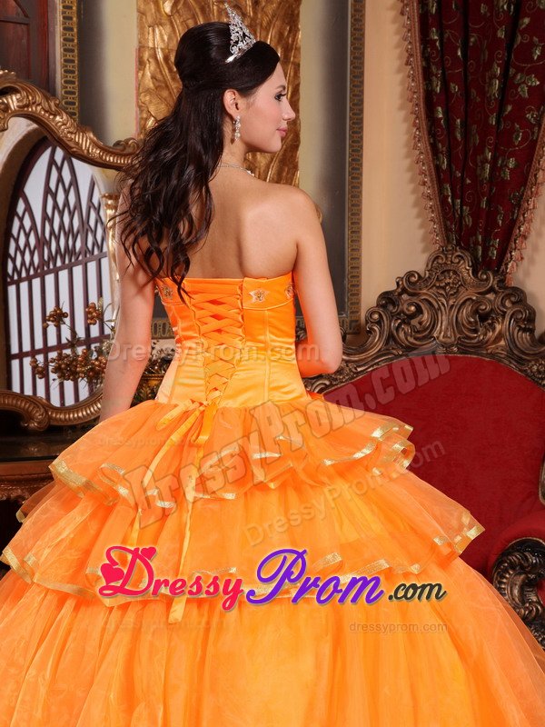Westlake Village CA Bowknot Beading Accent Orange Quince Dress