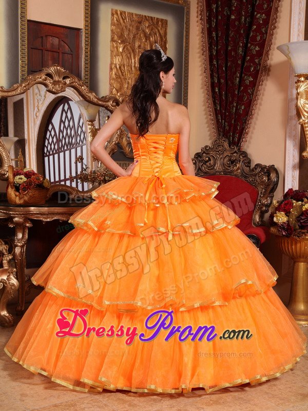 Westlake Village CA Bowknot Beading Accent Orange Quince Dress