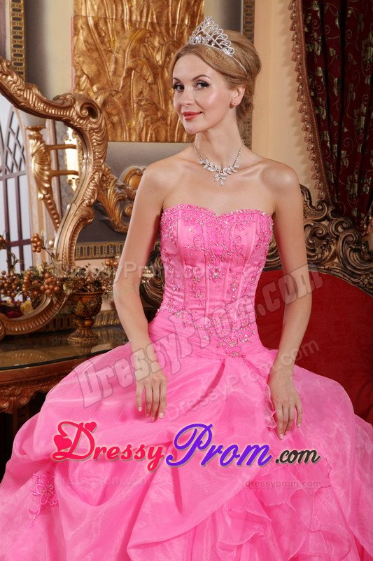 Beading and Pick ups Accent Sweet Sixteen Dresses in Rose Pink