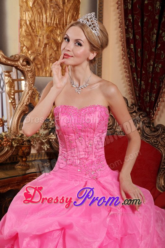 Beading and Pick ups Accent Sweet Sixteen Dresses in Rose Pink