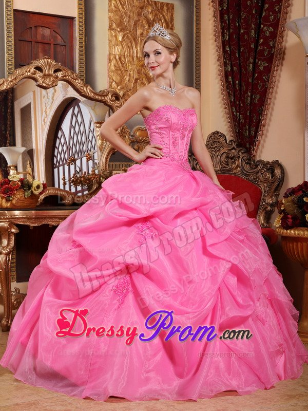 Beading and Pick ups Accent Sweet Sixteen Dresses in Rose Pink