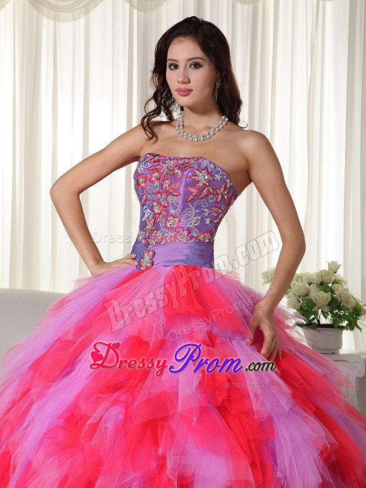 Ventura CA Beaded and Ruffled Sweet 15 Dresses in Lilac and Red