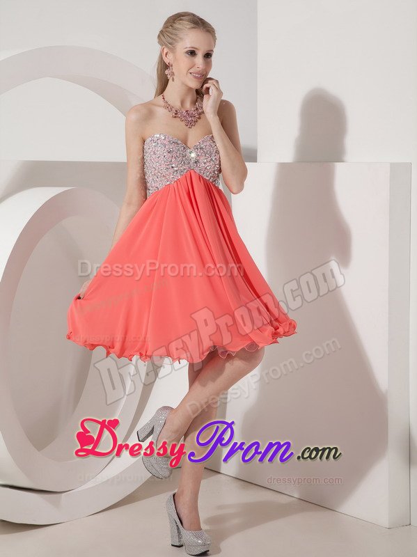 2014 Rust Red Beaded Mini Prom Cocktail Dress On Discount