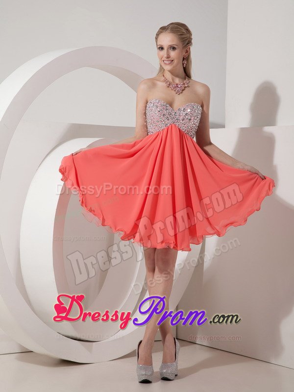 2014 Rust Red Beaded Mini Prom Cocktail Dress On Discount