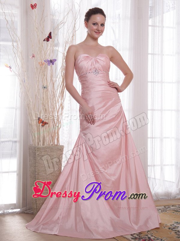 Sexy A-line Pink Beaded Prom formal Dress for Wholesale