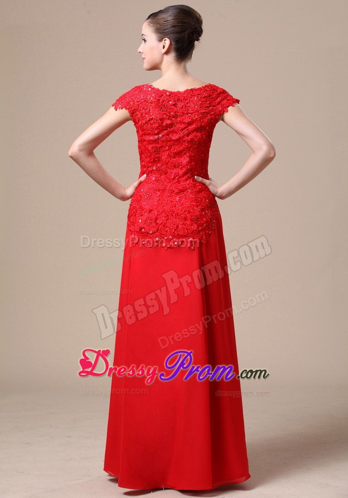 Column Square Neck Zipper-Up Red Prom Dresses Online Stores