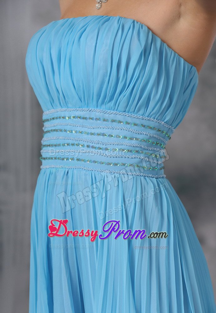 Pretty Strapless Pleated Floor-length Prom Party Dress On Sale
