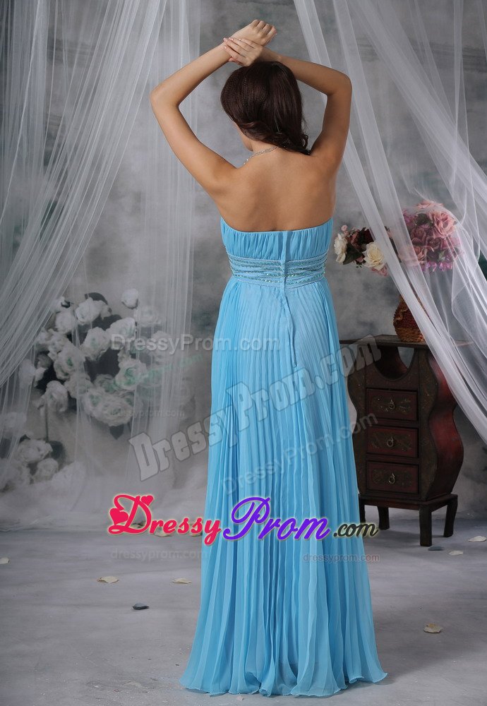 Pretty Strapless Pleated Floor-length Prom Party Dress On Sale