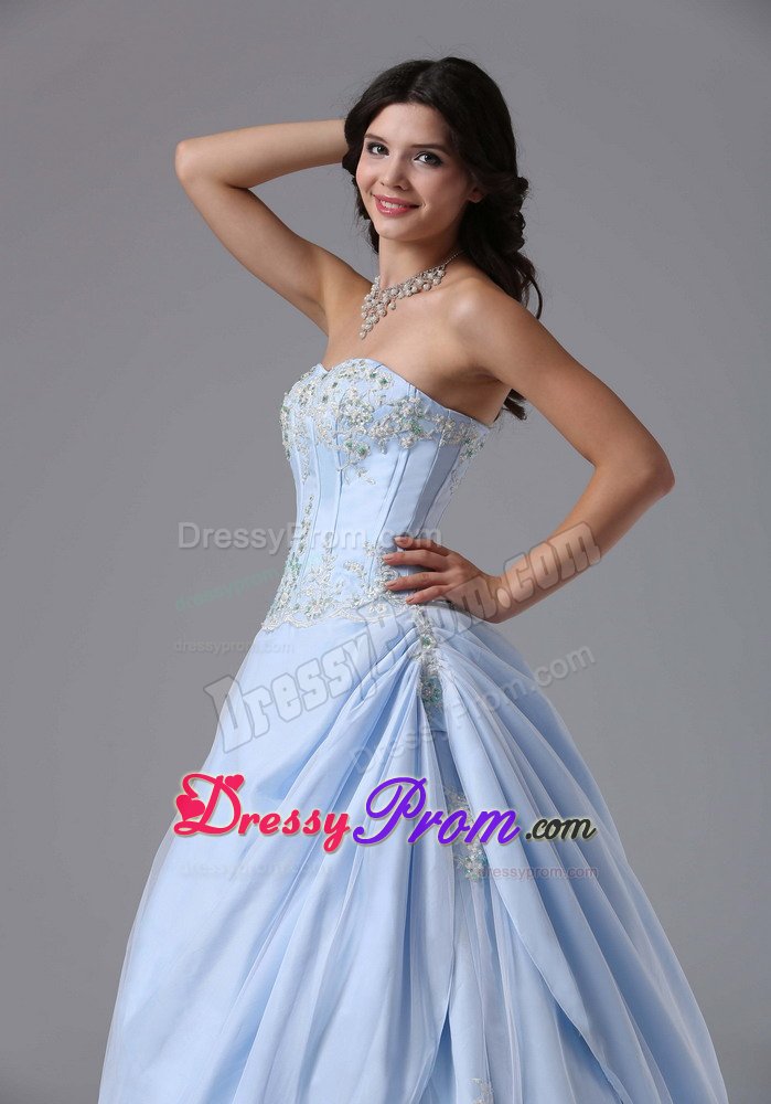 Light Blue Sweetheart Appliqued Dress for Prom in Wiltshire