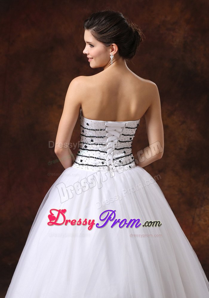 Affordable Strapless Beaded White Prom Dress in West Sussex