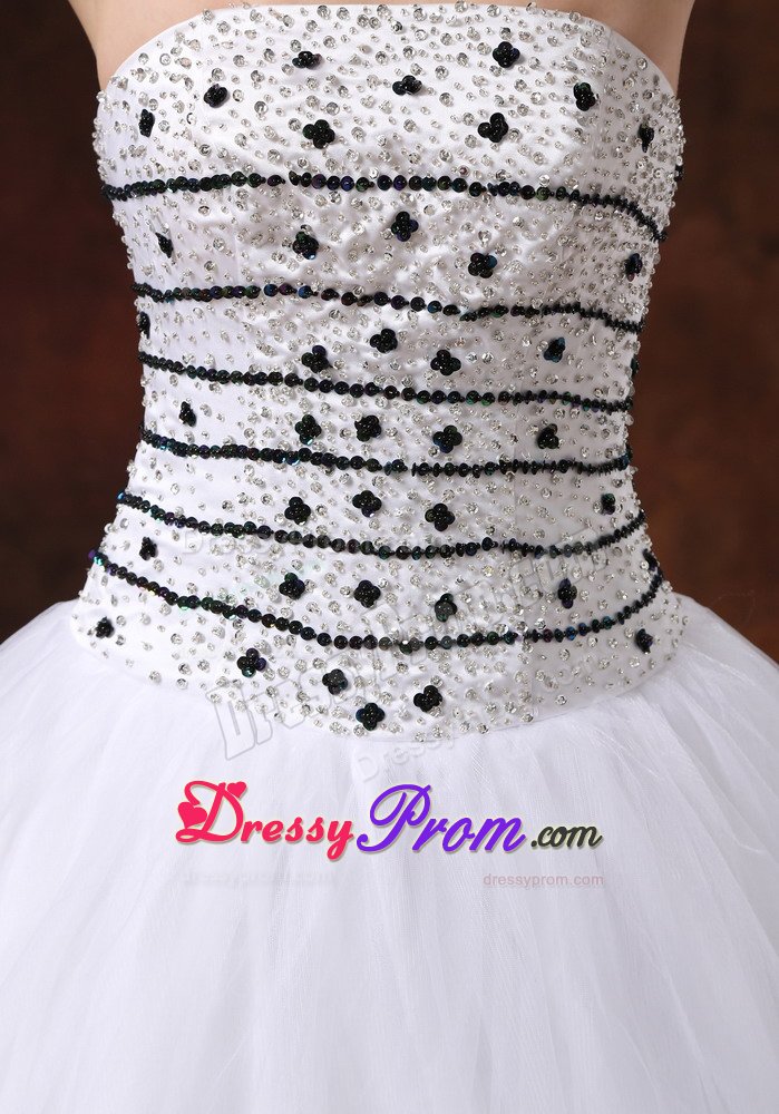 Affordable Strapless Beaded White Prom Dress in West Sussex