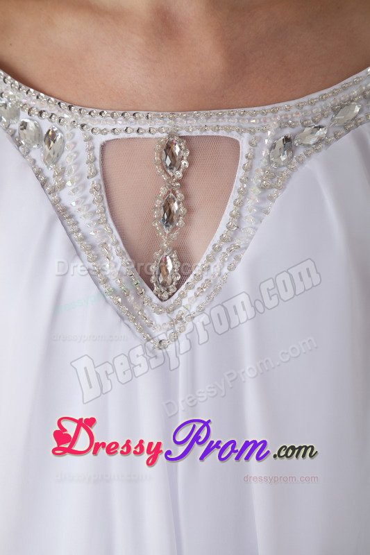 Pretty Off The Shoulder White Short Prom Dress with Cutouts