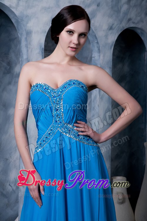 Charming Sky Blue Beaded Prom Celebrity Dress in Rutland