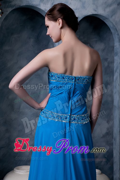 Charming Sky Blue Beaded Prom Celebrity Dress in Rutland