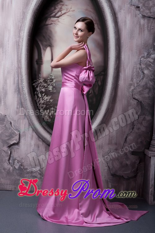 Cute Satin Rose Pink Prom Dress with Sash in Northumberland
