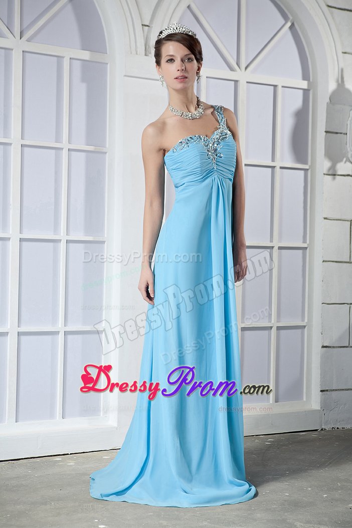 Pretty One Shoulder Beaded Prom Dress Colors to Choose