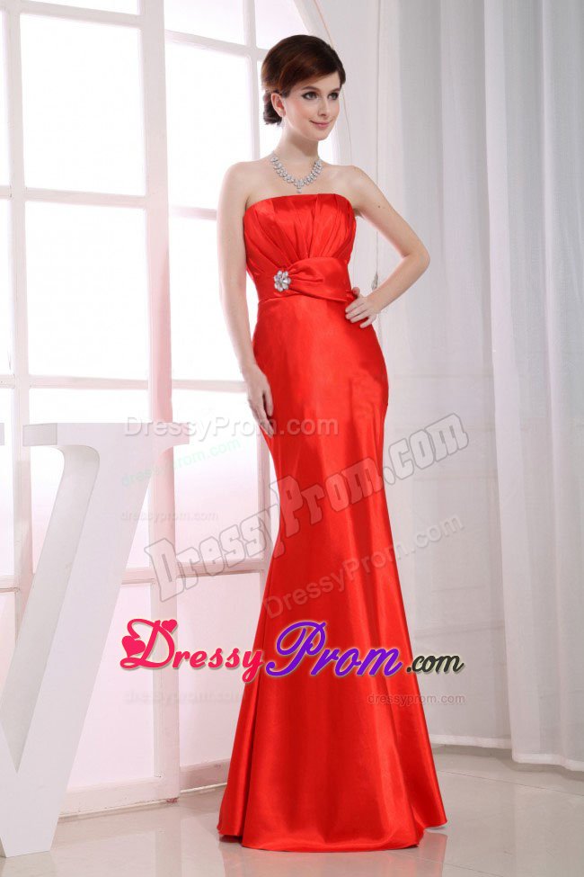 Fabulous Mermaid Strapless Floor-length Red Prom Dress