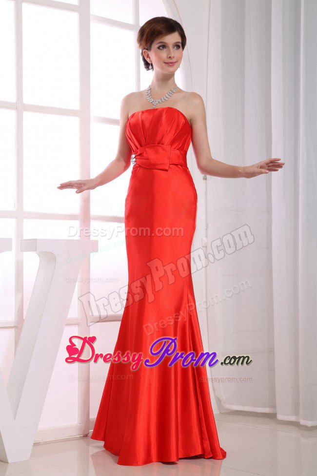 Fabulous Mermaid Strapless Floor-length Red Prom Dress