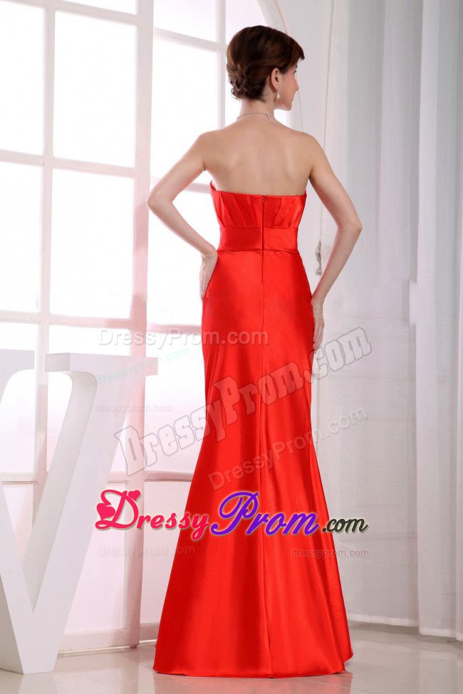Fabulous Mermaid Strapless Floor-length Red Prom Dress