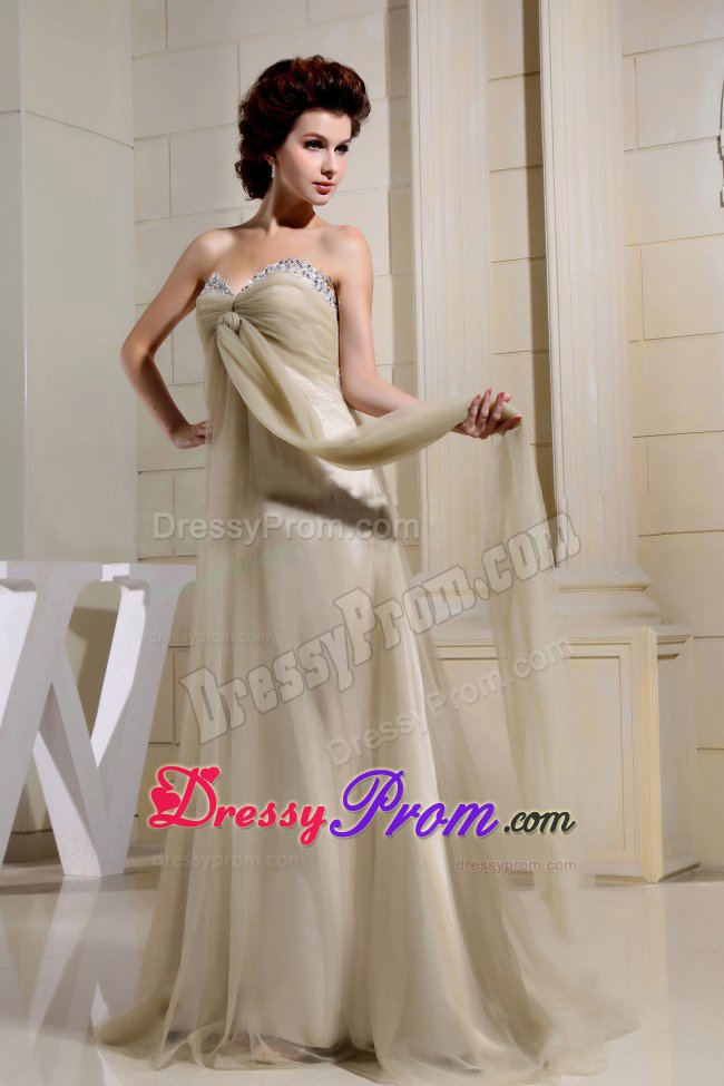 Gray Tulle Sweetheart Beading Prom Cocktail Dresses Brush Train