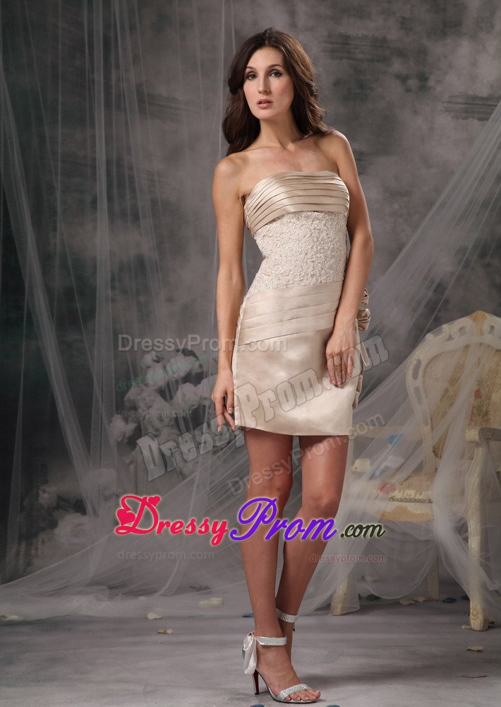 Ruched Champagne Mini Prom Dama Dresses for Quinceanera Dresses