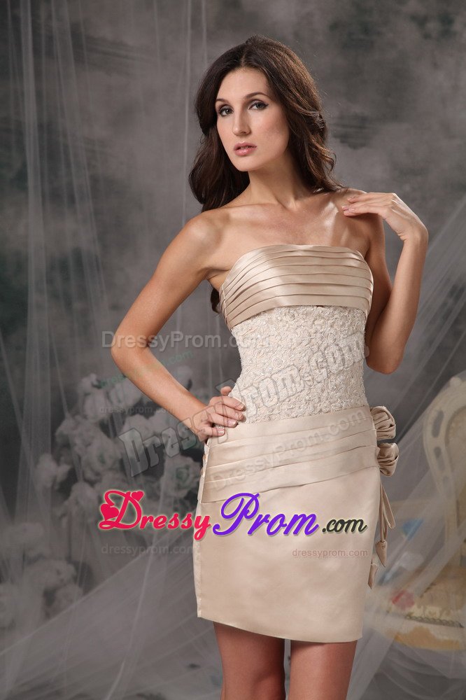Ruched Champagne Mini Prom Dama Dresses for Quinceanera Dresses