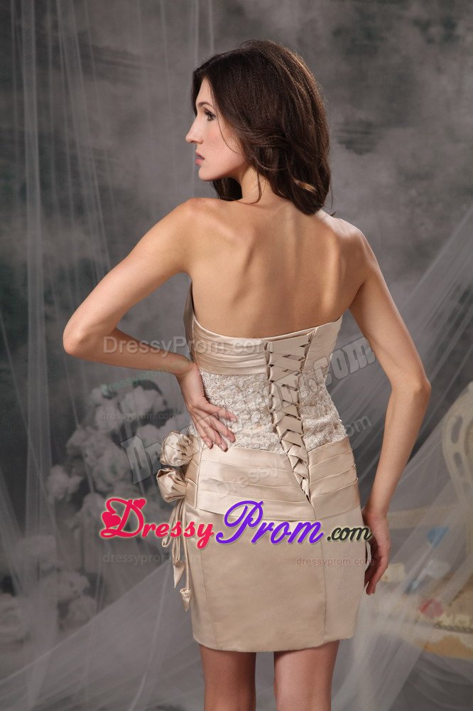 Ruched Champagne Mini Prom Dama Dresses for Quinceanera Dresses