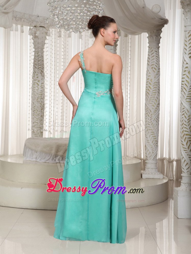 Appliqued Asymmetrical Turquoise Prom Holiday Dresses High Slit