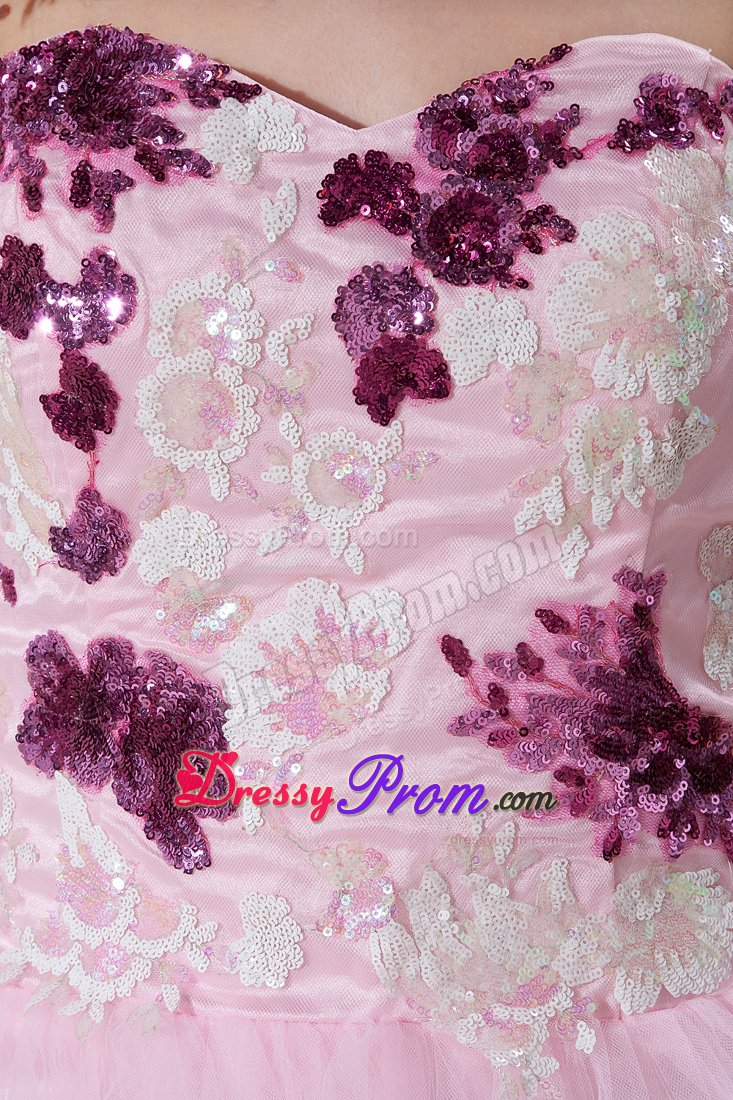 Beading and Ruffles Accent Prom Pageant Dress in Baby Pink 2014