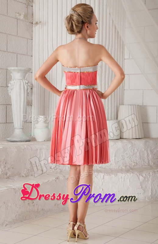 Sweet Strapless Pleat Prom Dresses with Bowknot Knee-length for Imperatriz