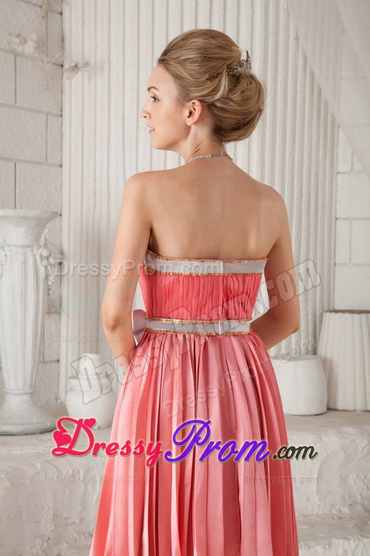 Sweet Strapless Pleat Prom Dresses with Bowknot Knee-length for Imperatriz