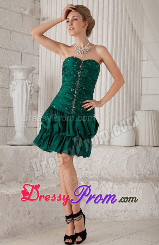 Fashionable Mini-length Sweetheart Prom Graduation Dress Beading Ruche