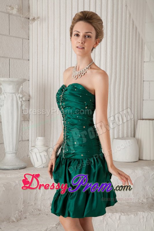 Fashionable Mini-length Sweetheart Prom Graduation Dress Beading Ruche