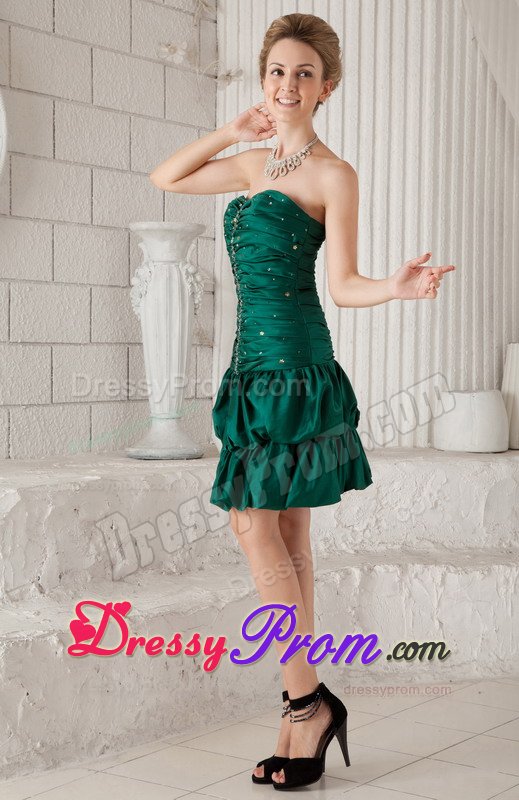 Fashionable Mini-length Sweetheart Prom Graduation Dress Beading Ruche