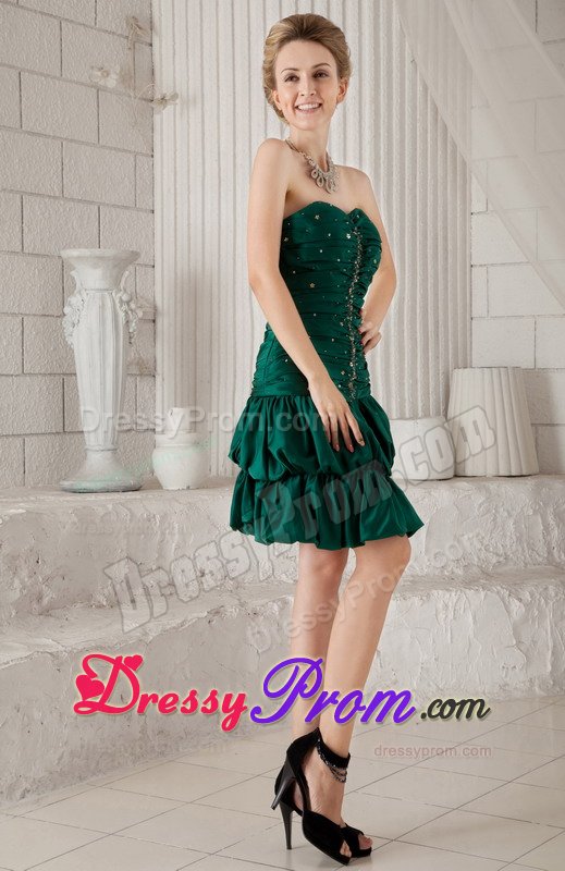 Fashionable Mini-length Sweetheart Prom Graduation Dress Beading Ruche