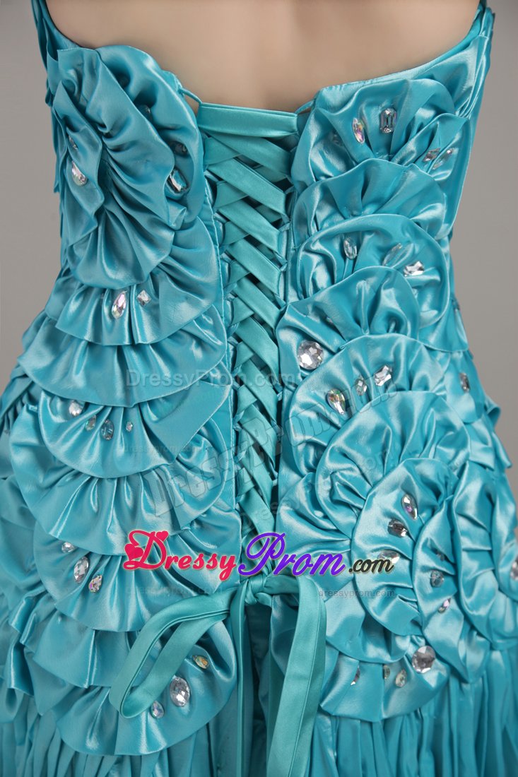 Lace-up Strapless Dress for Prom Beading Sweep Train for Varzea Grande