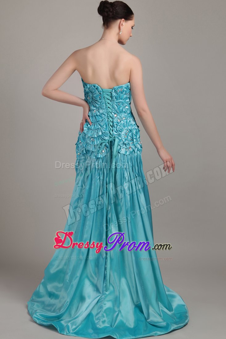Lace-up Strapless Dress for Prom Beading Sweep Train for Varzea Grande