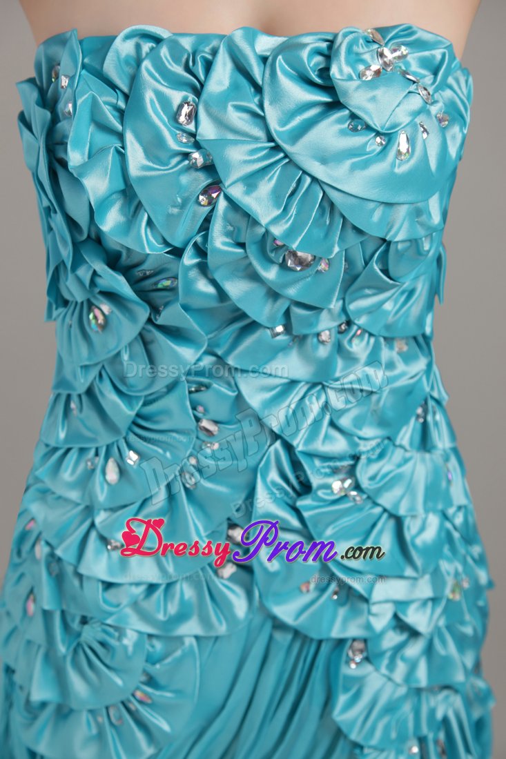 Lace-up Strapless Dress for Prom Beading Sweep Train for Varzea Grande