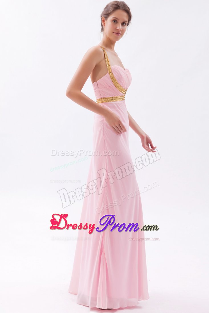 Beaded and Ruched Pink Prom Graduation Dresses with Criss Cross