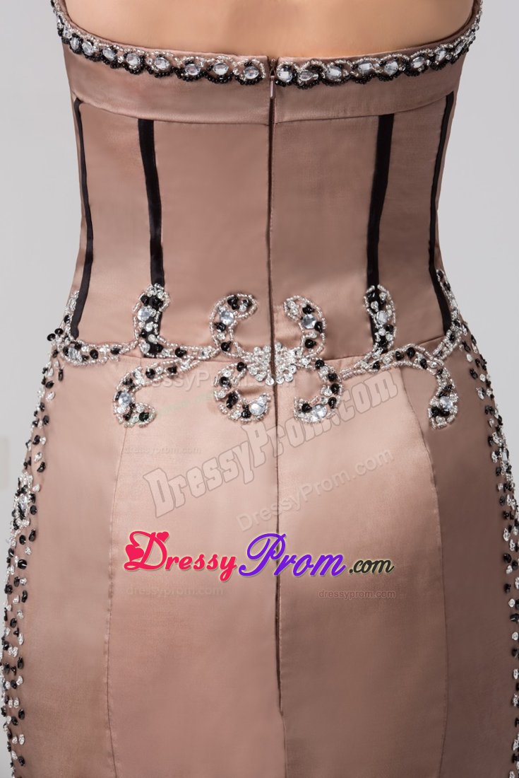 2014 Mermaid Sweetheart Beading Tan Prom Dress with Lace