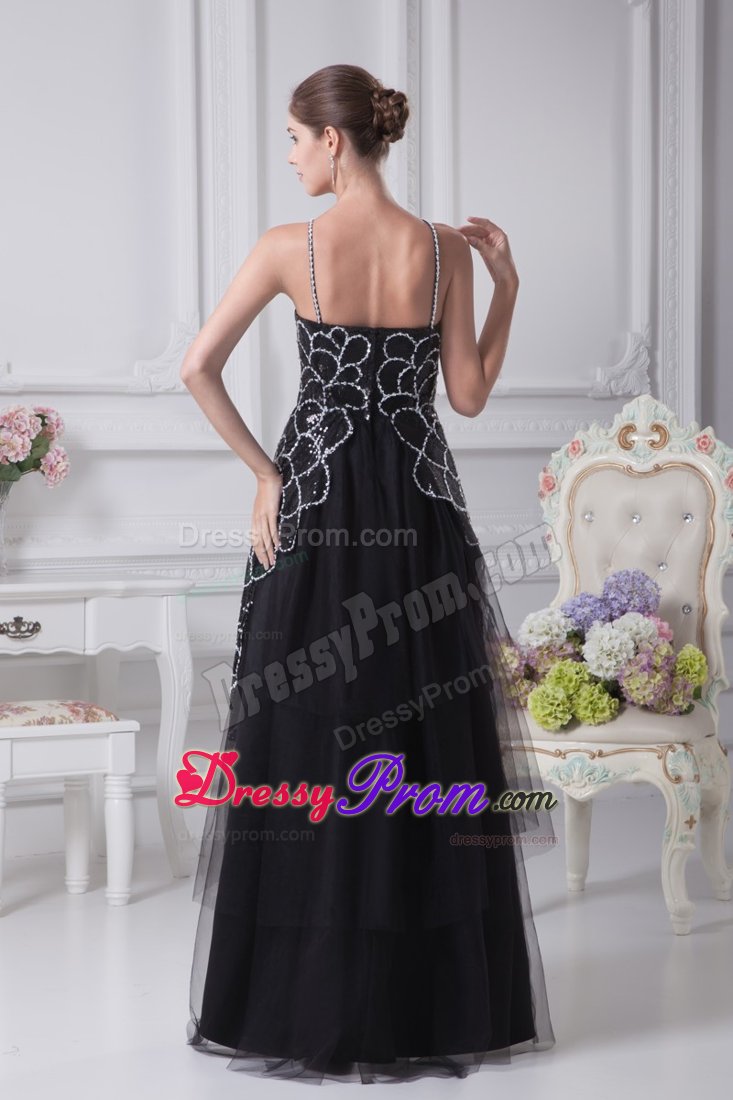 V-neck Tulle Tiers High Low Prom Dresses Sequin Decorate