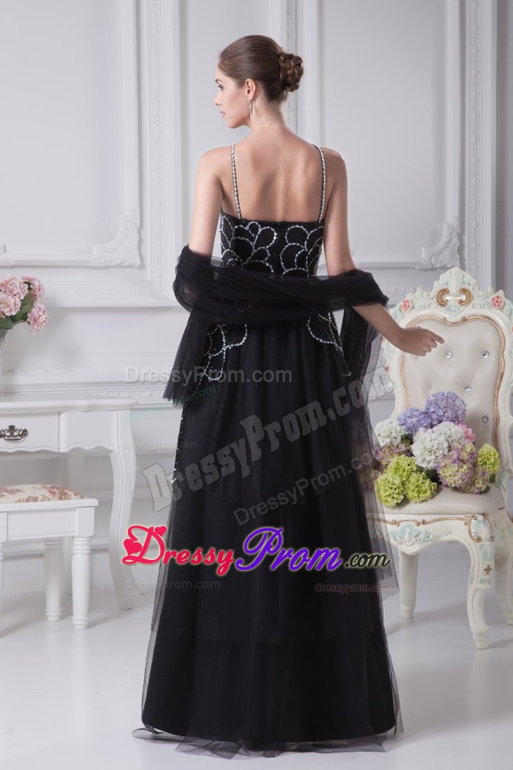 V-neck Tulle Tiers High Low Prom Dresses Sequin Decorate