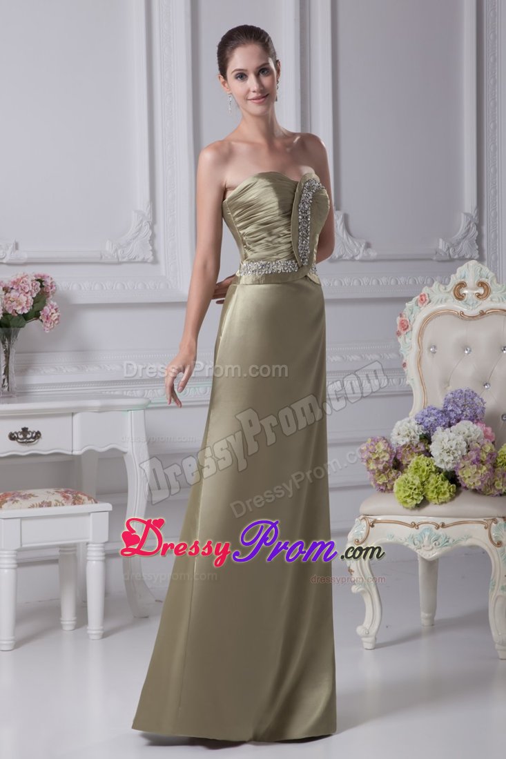 Galloway Ruching and Beading Decorated Sweetheart Prom Dress