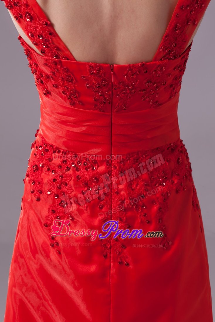 Square Trumpet for Beading and Appliques Prom Dresses with Brush