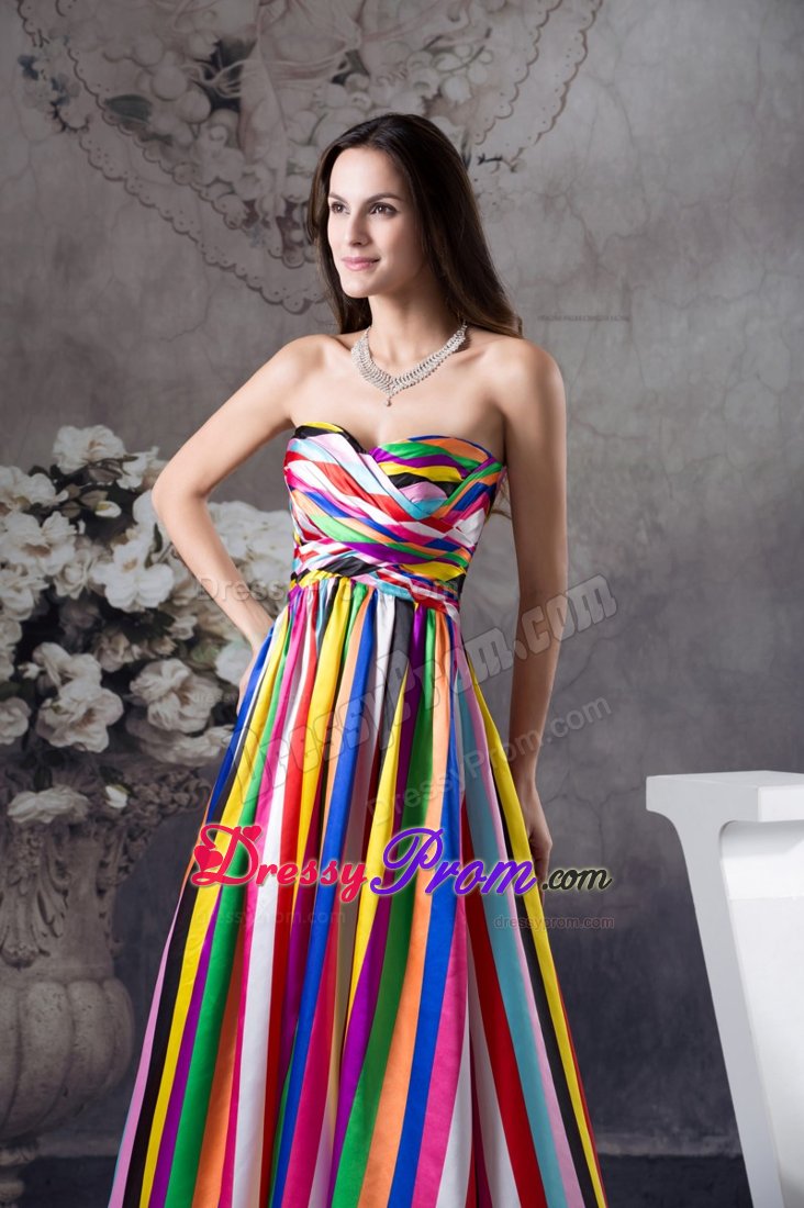 Multi-color Sweetheart Sweep Prom Dress in New Zealand
